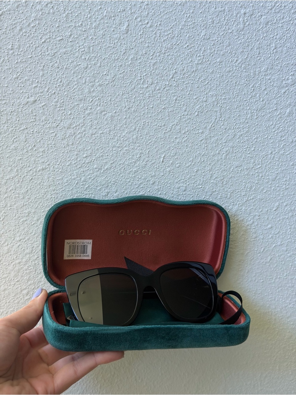 Gucci Black Women's Oversized Sunglasses with Teal Case
